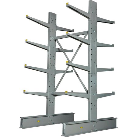 GLOBAL INDUSTRIAL Double Sided Heavy Duty Cantilever Rack Starter, 2in Lip, 48inWx60inDx96inH 320827